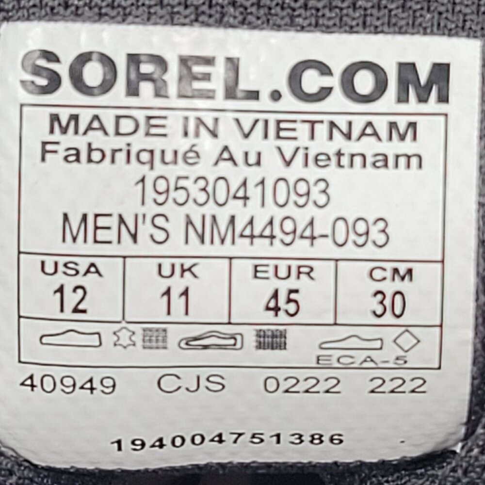Sorel Caribou OTM Men's Gray Waterproof Chukka Boots US Size 12 NWOT - Picture 8 of 8